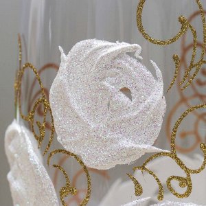 Ваза "Белые розы" с золотом 8х11х25 см