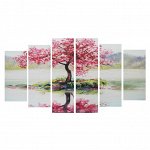 Картина модульная на подрамнике &quot;Дерево Сакуры&quot; 2-25*57,5;2-25*74,5;2-25*84,5, 150*84,5см