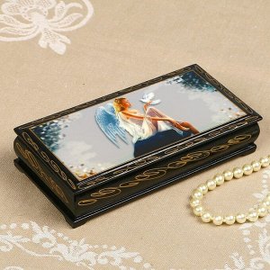 Шкатулка - купюрница «Ангелочки», 8,5х17 см, лаковая миниатюра, микс