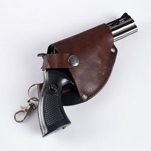 Зажигалкаазовая "Револьвер в кобуре", пьезо, 9 х 9 см