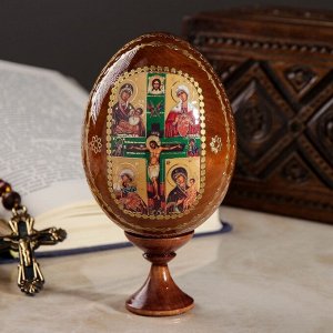 Сувенир Яйцо на подставке икона "Божья Матерь Четырехчастная материнская"