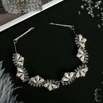 Аксессуар для волос &quot;Мия&quot; (на невидимках) 23 см, веер, серебро