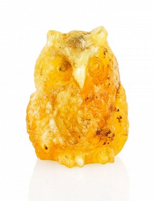 Сувенирная резная фигурка совы из натурального цельного янтаря, 905311143