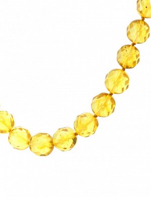 Сверкающие бусы из натурального балтийского янтаря лимонного цвета «Карамель алмазная», 600206192