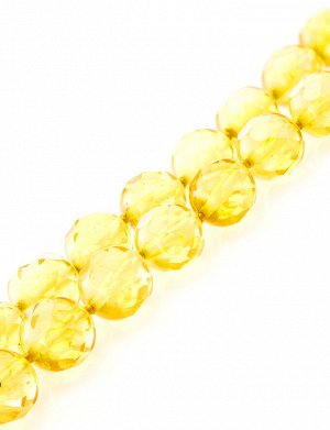 Сверкающие бусы из натурального балтийского янтаря лимонного цвета «Карамель алмазная», 600206192