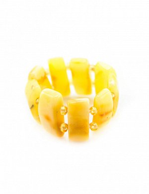 Кольцо из янтаря светло-медового цвета на резинке, 5082102258