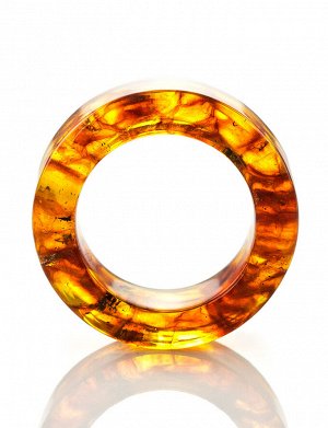 Цельное кольцо из натурального формованного янтаря «Везувий», 708206220