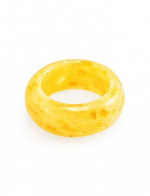 Стильное кольцо из формованного янтаря медового цвета «Везувий», 808204069