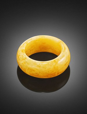 Стильное кольцо из формованного янтаря медового цвета «Везувий», 808204069