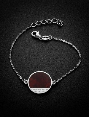 Стильный браслет с натуральным вишнёвым янтарём «Монако». Янтарь®