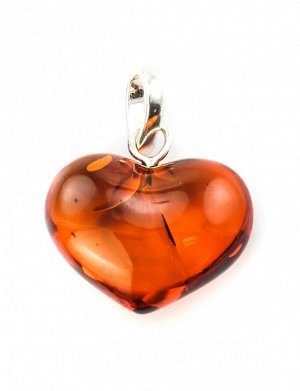 Кулон из прозрачного балтийского янтаря «Сердце» чайного цвета, 605401119