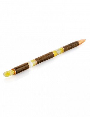 Эксклюзивная ручка из древесины и натурального балтийского янтаря