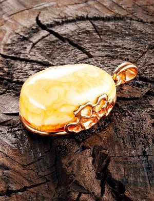 Красивый кулон из натурального балтийского медового янтаря «Версаль», 910208514