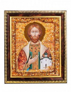 Янтарная икона «Святой благоверный князь Роман Рязанский»