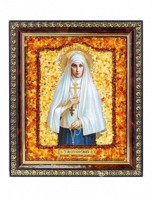 Икона святой Елизаветы, украшенная натуральным янтарём, 906904442
