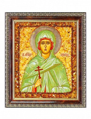 «Святая мученица Зинаида». Икона, украшенная янтарём, 906904415