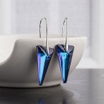 Серьги со стразами &quot;Сияние льда&quot;, цвет синий в серебре