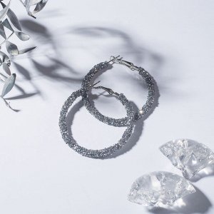 Серьги-кольца "Шанталь" d=5, цвет серебро