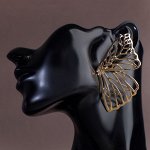 Серьги металл &quot;Бабочки&quot;, цвет золото
