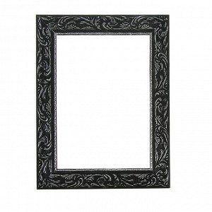 Рама для картин (зеркал) 21 х 30 х 4 см, дерево, «Версаль», цвет чёрный с серебром