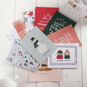 Коробочка с открытками и конвертами Crate Paper - «Snowflake» (80 шт)