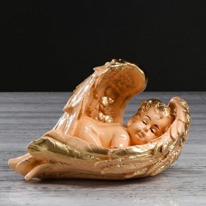 Статуэтка "Ангел в крыльях" бежевая, 13 см