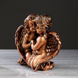 Статуэтка "Ангелы влюбленная пара" бронзовый цвет, 27 см