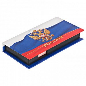 Art Fox Бумажный блок в пластиковом футляре &quot;Россия&quot;: 100 листов и 3 набора стикеров