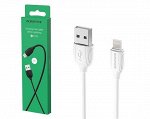 Кабель Borofone BX19 Lightning - USB белый, 1м