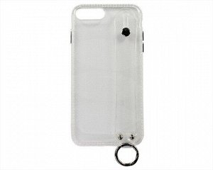 Чехол iPhone 7/8 Plus Cиликон с ремешком (прозрачный)
