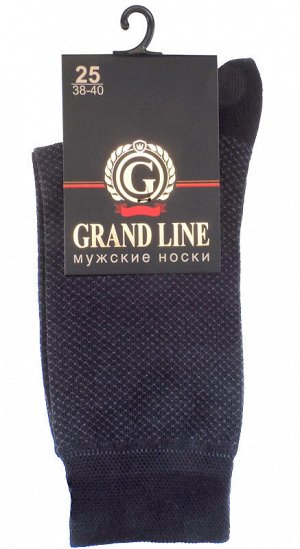 Носки мужские GRAND LINE (М-152, точки), графит, р. 25