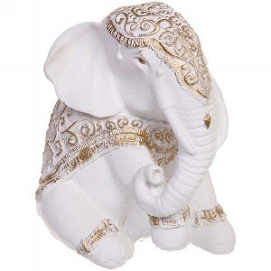 Статуэтка "Слон индийский" 15 см (гипс, белый)