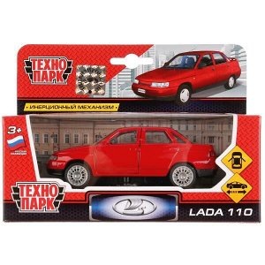 SB-16-44-N(R)-WB Машина металл LADA 110 12см, инерц., открыв. двери, красная в русс. кор. Технопарк в кор.2*24шт