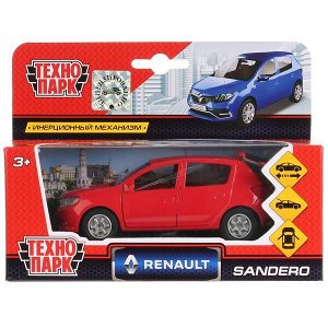 SB-17-61-RS-N(RE)-WB Машина металл RENAULT sandero, 12 см, двери, багажник, инерц., кор. Технопарк в кор.2*24шт