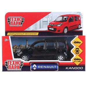 KANGOO-BK ТМ Технопарк. Машина металл "RENAULT KANGOO" 12см, открыв. двери, инерц., ЧЕРНЫЙ в кор. в кор.2*36шт