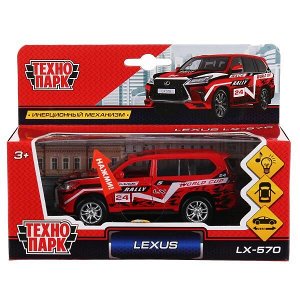 LX570-S-SL Машина металл свет-звук "LEXUS LX-570 СПОРТ"12см, открыв. двери, инерц.в кор. Технопарк в кор.2*36шт