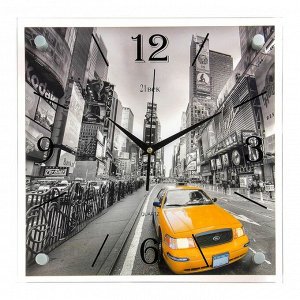 Часы настенные, серия: Транспорт, "Желтое такси", 35х35  см, в ассортименте