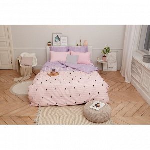 Постельное бельё «Этель» евро Violet love 200*217 см, 240*220 см, 70*70 см - 2 шт
