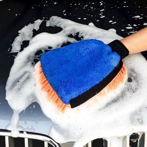 Варежка для мытья авто, 25x19 см, двухсторонняя, микс
