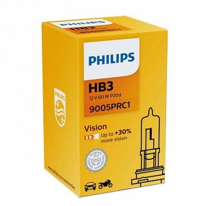 Лампа автомобильная Philips Vision Premium, HB3, 12 В, 65 Вт