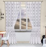 Готовые шторы арт.  603062/250, АЗИЯ, комплект, размеры: (200 см ширина х 250 см высота) х 2,  с  подхватами, белоснежный.
