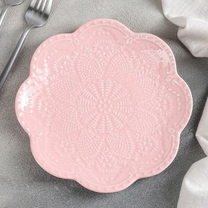 Тарелка обеденная Доляна «Сьюзен», d=20,5 см, цвет розовый
