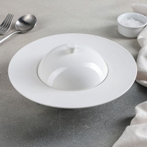 Тарелка для пасты  «Классика», d=23 см, 440 мл, с крышечкой, цвет белый