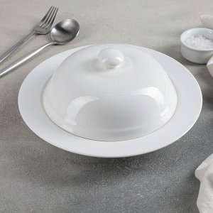 Тарелка для пасты «Классика», с крышечкой, 25,5?12 см, цвет белый