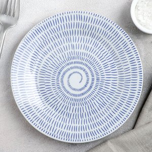 Тарелка пирожковая «Антик», 19,5 см, цвет белый/синий
