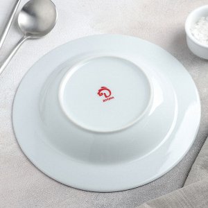 Тарелка суповая «Кассиопея» 300 мл, 21?3,5 см, цвет белый/чёрный