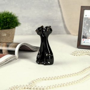 Сувенир керамика "Чёрные кошки - объятия" с золотом 13.5х6.5х4 см