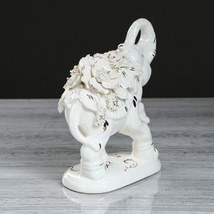 Сувенир-статуэтка "Слон индийский", белый, лепка, 17,5 см, микс