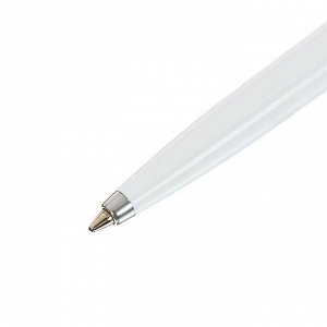 Ручка шариковая Parker Jotter K60 белый M, корпус из нержавеющей стали, синие чернила