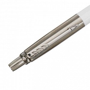 Ручка шариковая Parker Jotter K60 белый M, корпус из нержавеющей стали, синие чернила